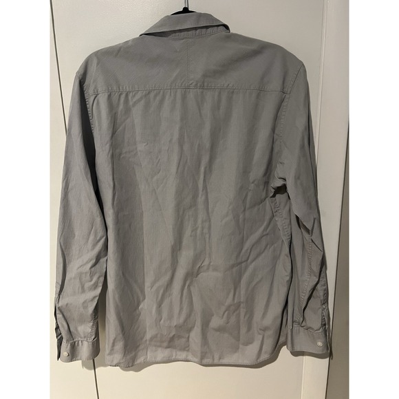 Calvin Klein Men's Large Gray Tiny‎ Check Button Up Long Sleeve Regular Fit - Picture 4 of 4
